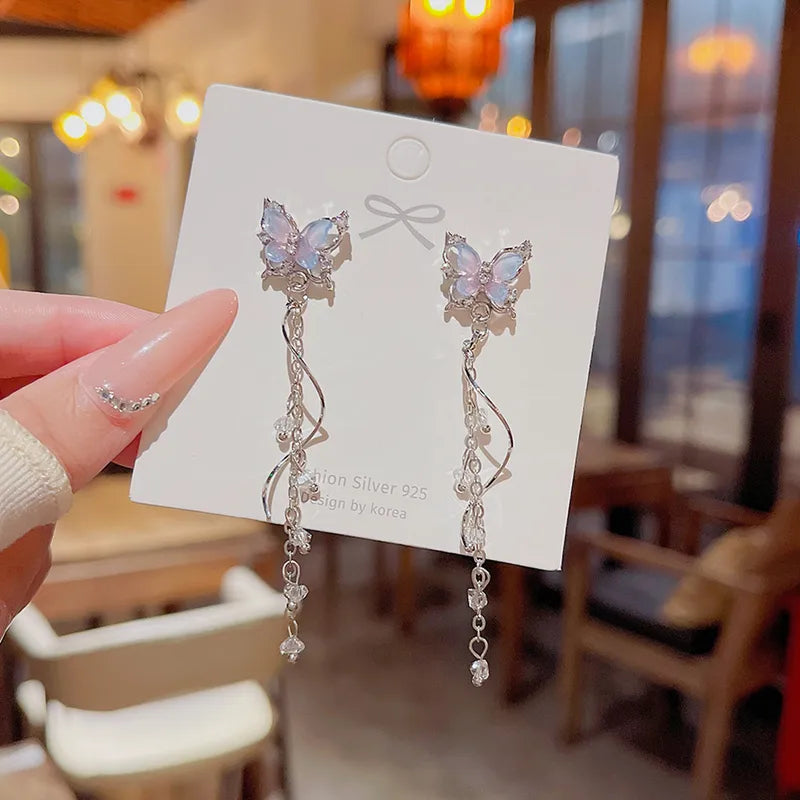 Dreamy Butterfly Drop Earrings (Code-ZX#649)