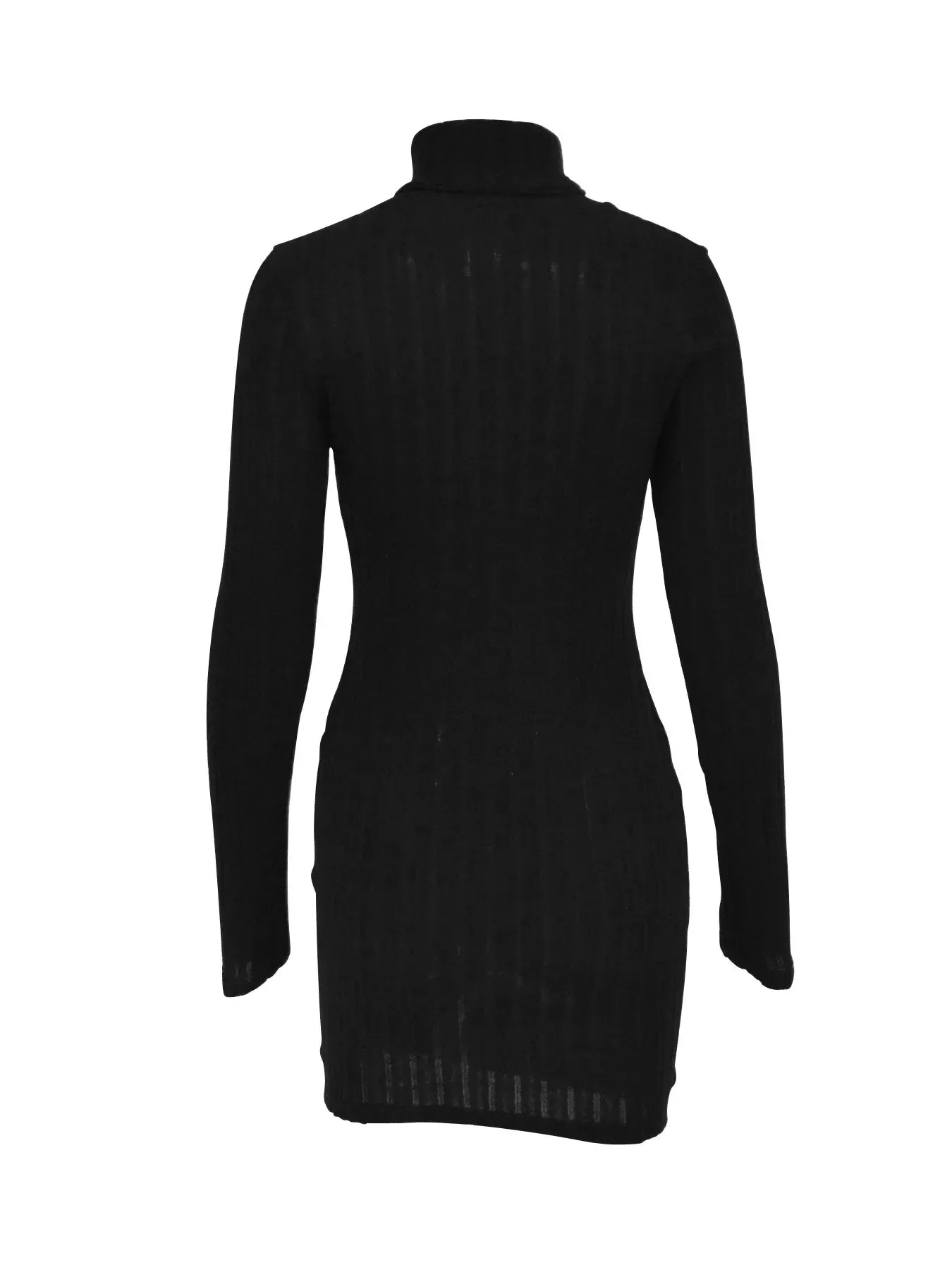 omen's Elegant Ribbed Knit Bodycon Mini Dress β Long Sleeve High Neck Slim Fit Winter Outfit