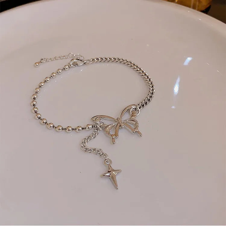 Silver Butterfly Bracelet – Chic Streetwear Chain Jewelry for Women