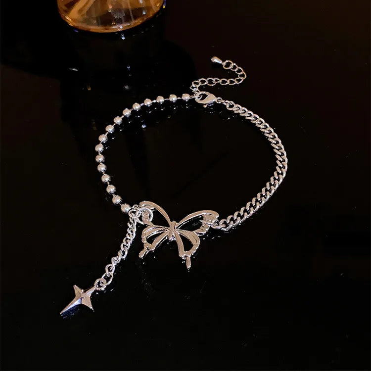 Silver Butterfly Bracelet – Chic Streetwear Chain Jewelry for Women