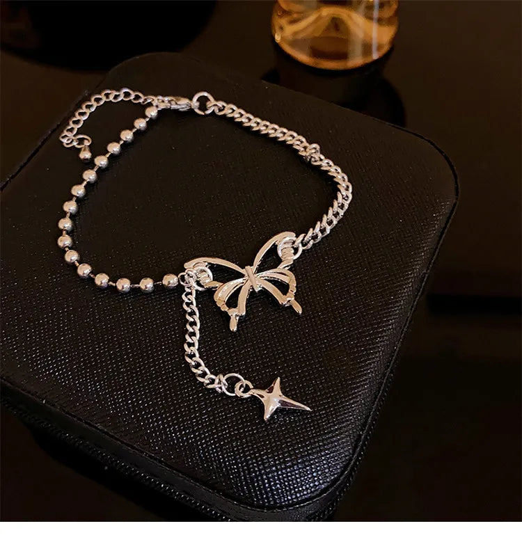 Silver Butterfly Bracelet – Chic Streetwear Chain Jewelry for Women