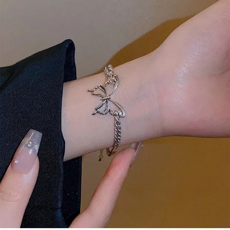 Silver Butterfly Bracelet – Chic Streetwear Chain Jewelry for Women