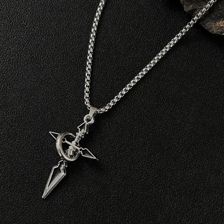 Casual Hip-Hop Cross Circle Titanium Steel Enamel Unisex Pendant Necklace
