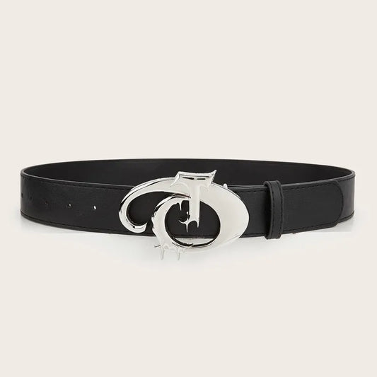 Gothic Silver “T” Buckle Leather Belt (Code-ZX#741)