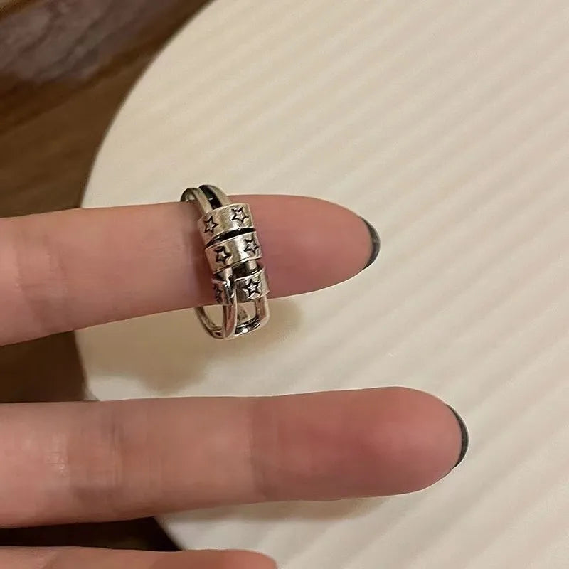 Dark Star Open Metal Ring – Hip Hop Gothic Style Adjustable Rings