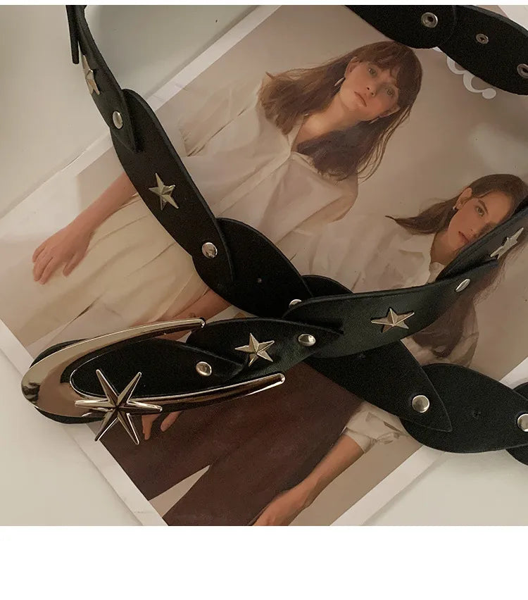 Design Niche Five-pointed Star Belt Women's Decorative Dress New Waisted High-end Small Belt