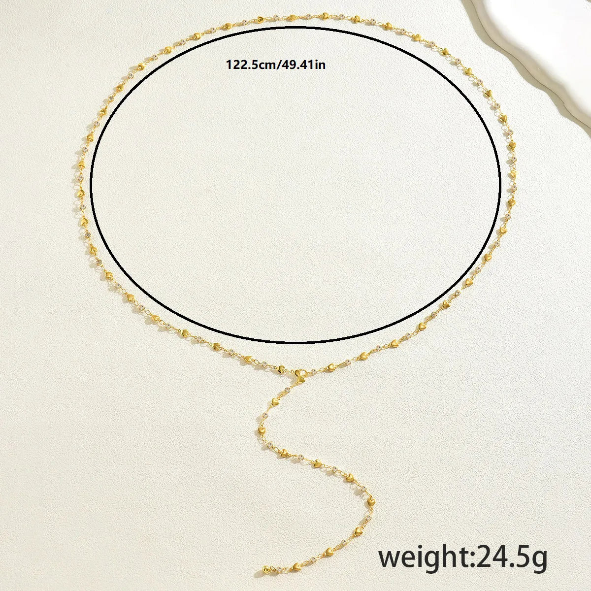 Women’s Elegant Heart Necklace Body Chain – Alloy Back Chain Jewelry for Party & Festival