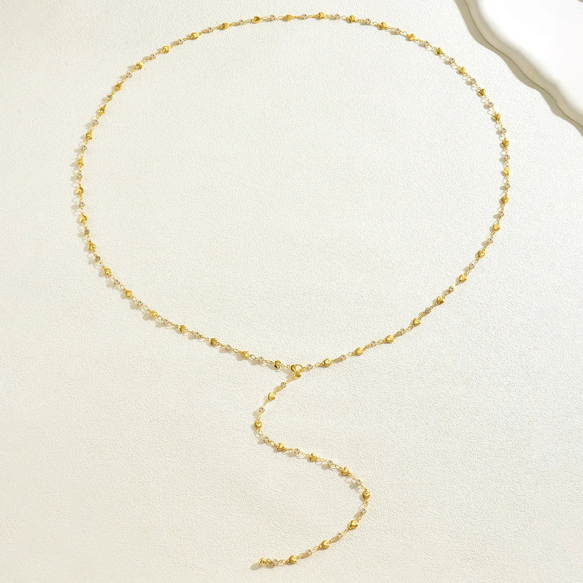 Women’s Elegant Heart Necklace Body Chain – Alloy Back Chain Jewelry for Party & Festival