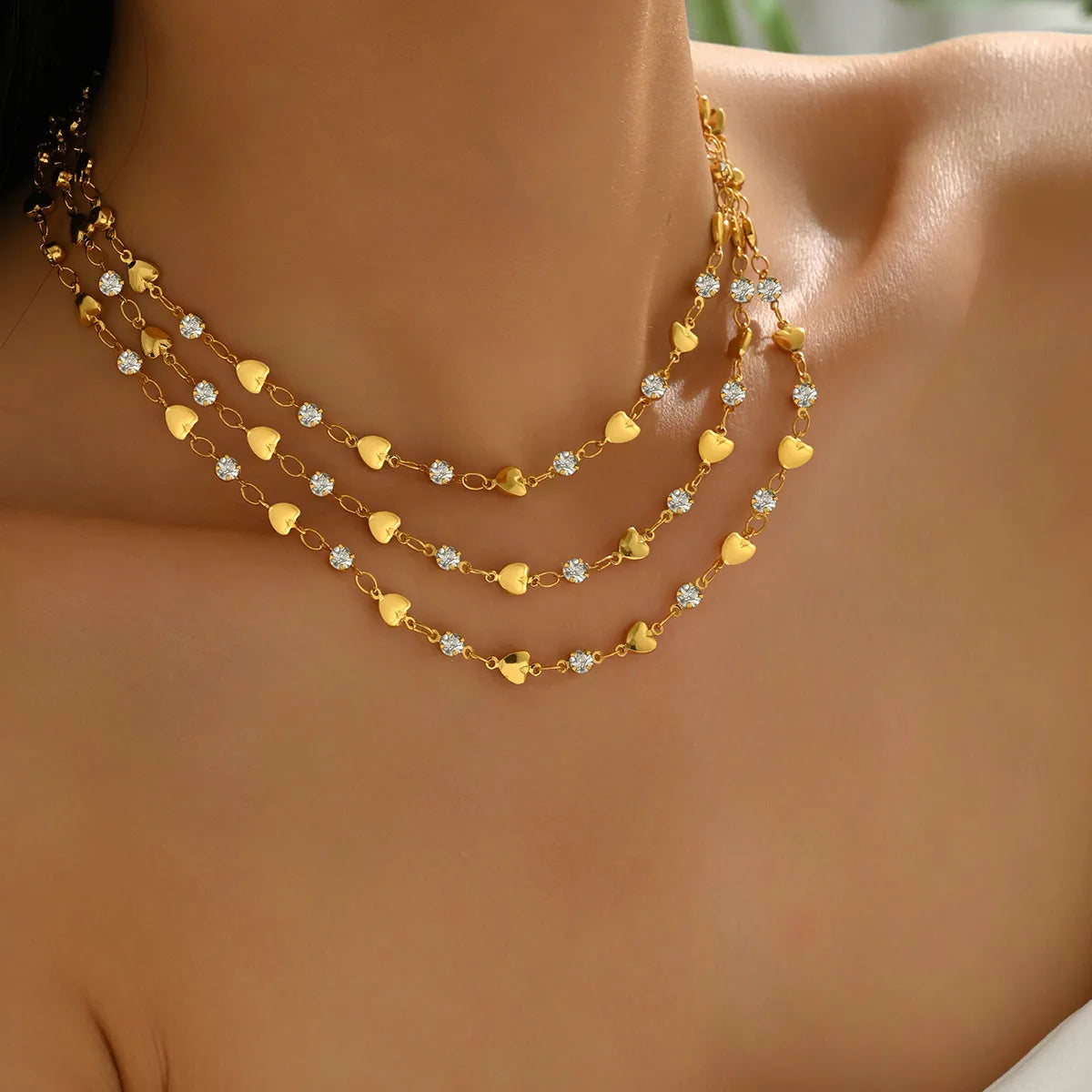 Women’s Elegant Heart Necklace Body Chain – Alloy Back Chain Jewelry for Party & Festival