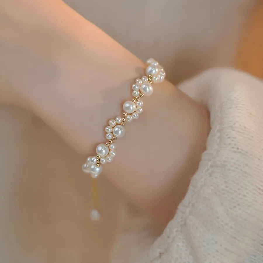 legant Aura Pearl Bracelet with Golden Touch