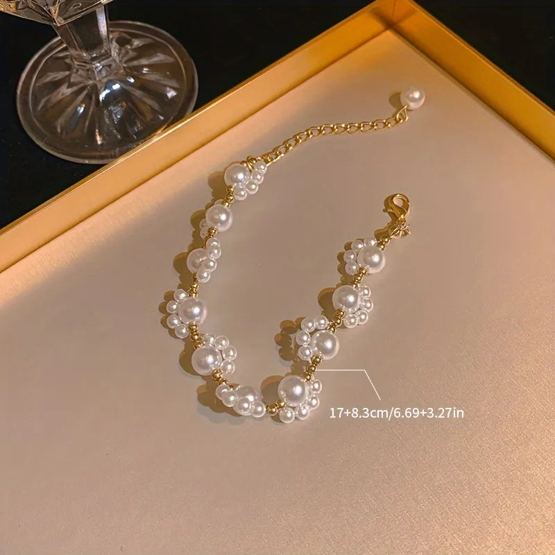 legant Aura Pearl Bracelet with Golden Touch