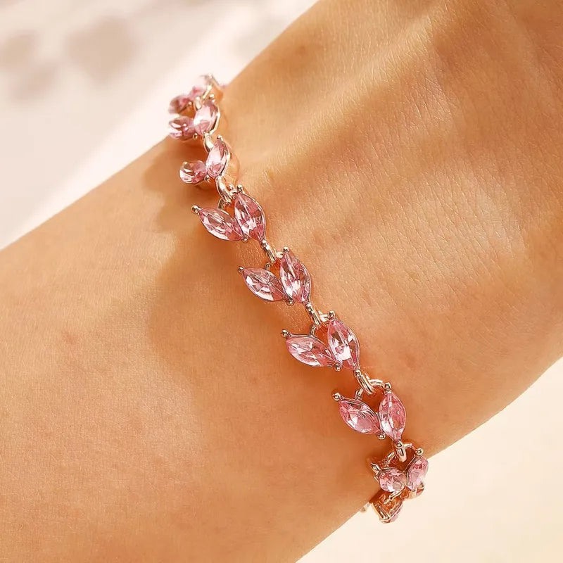 Elegant Zircon Alloy Chain & Link Bracelets