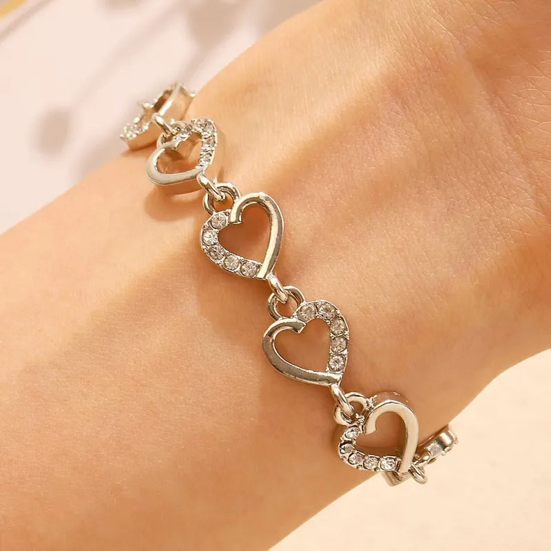 Elegant Zircon Alloy Chain & Link Bracelets
