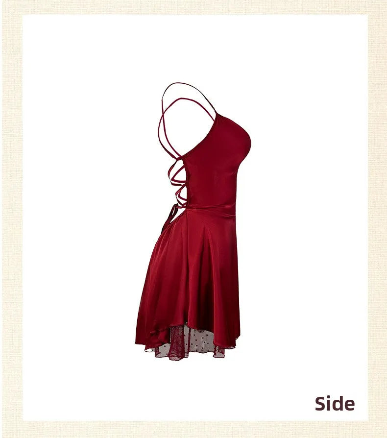 Women's Elegant White Satin Mini Dress β Sleeveless Spaghetti Strap Backless Party Dress