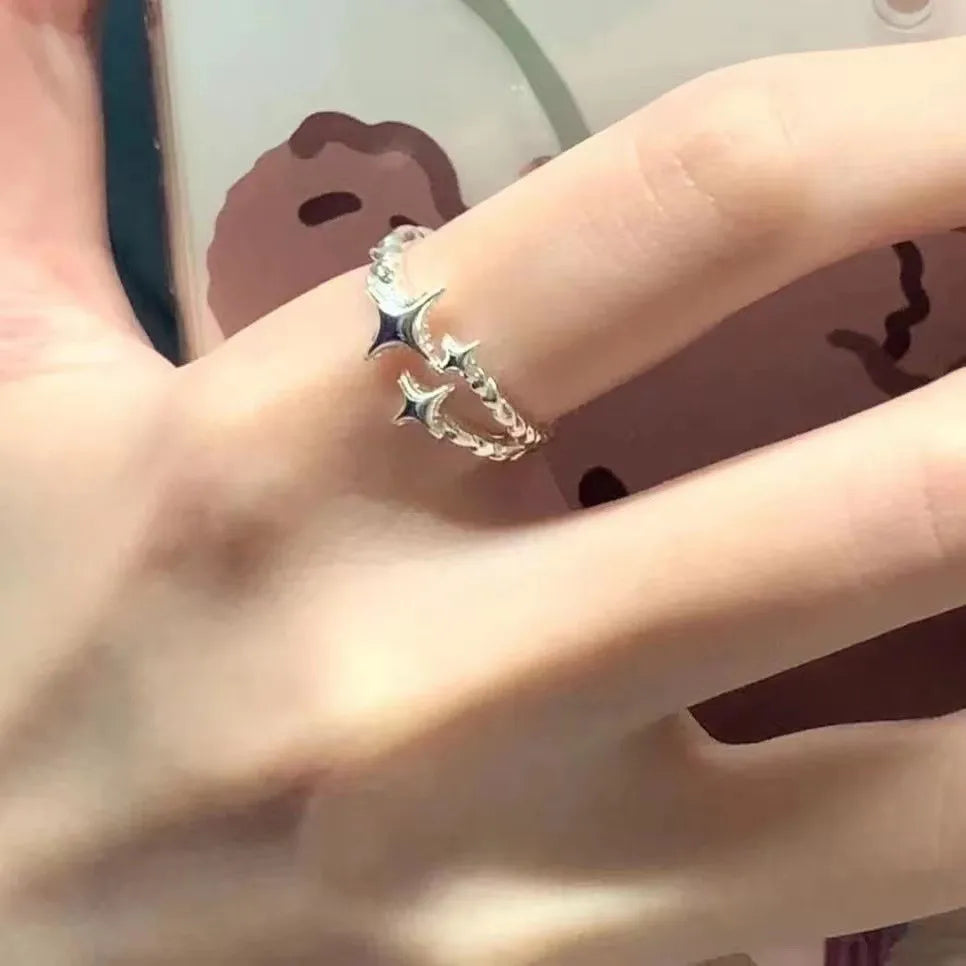 High-Grade Star Open Silver Ring – Elegant Minimalist Design