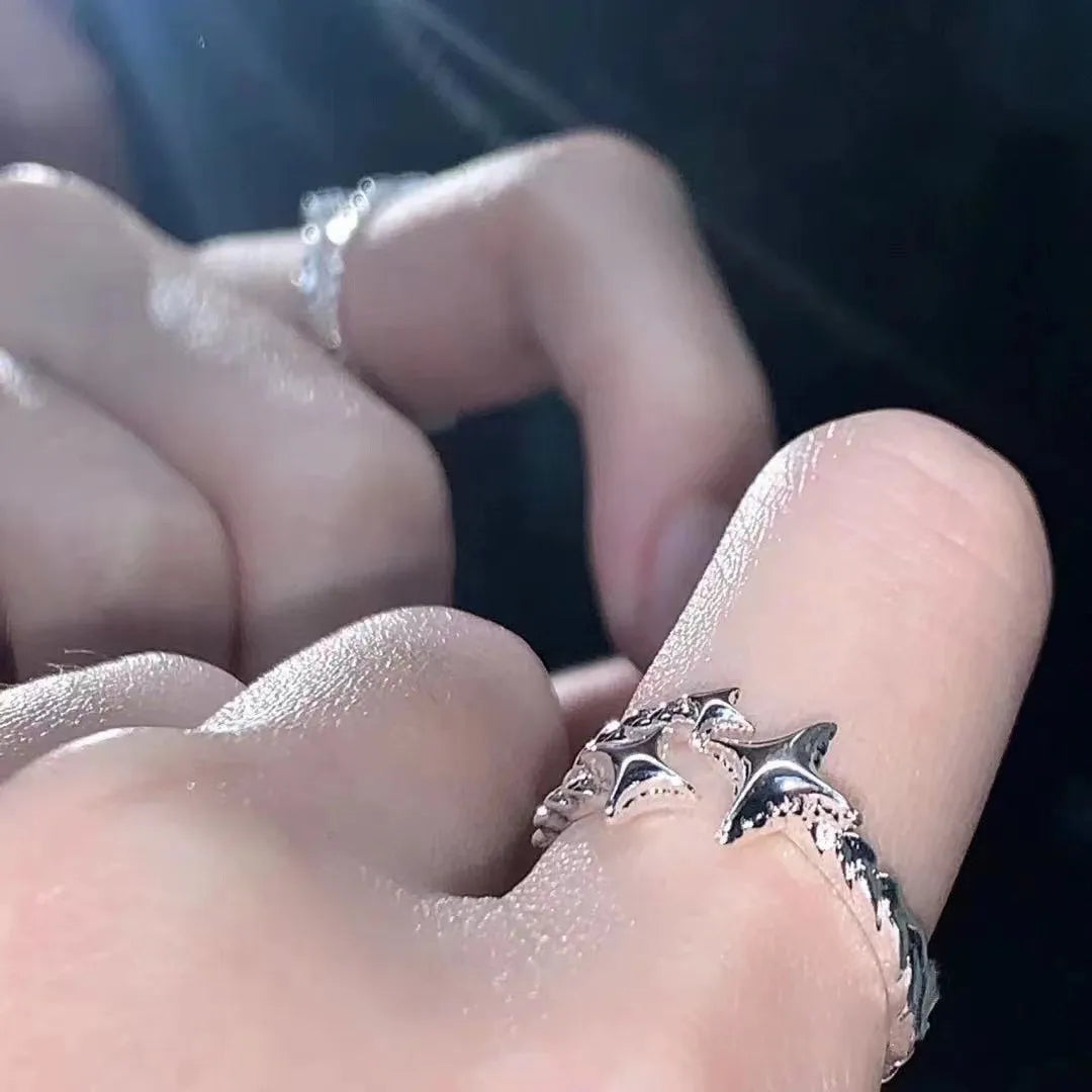 High-Grade Star Open Silver Ring – Elegant Minimalist Design