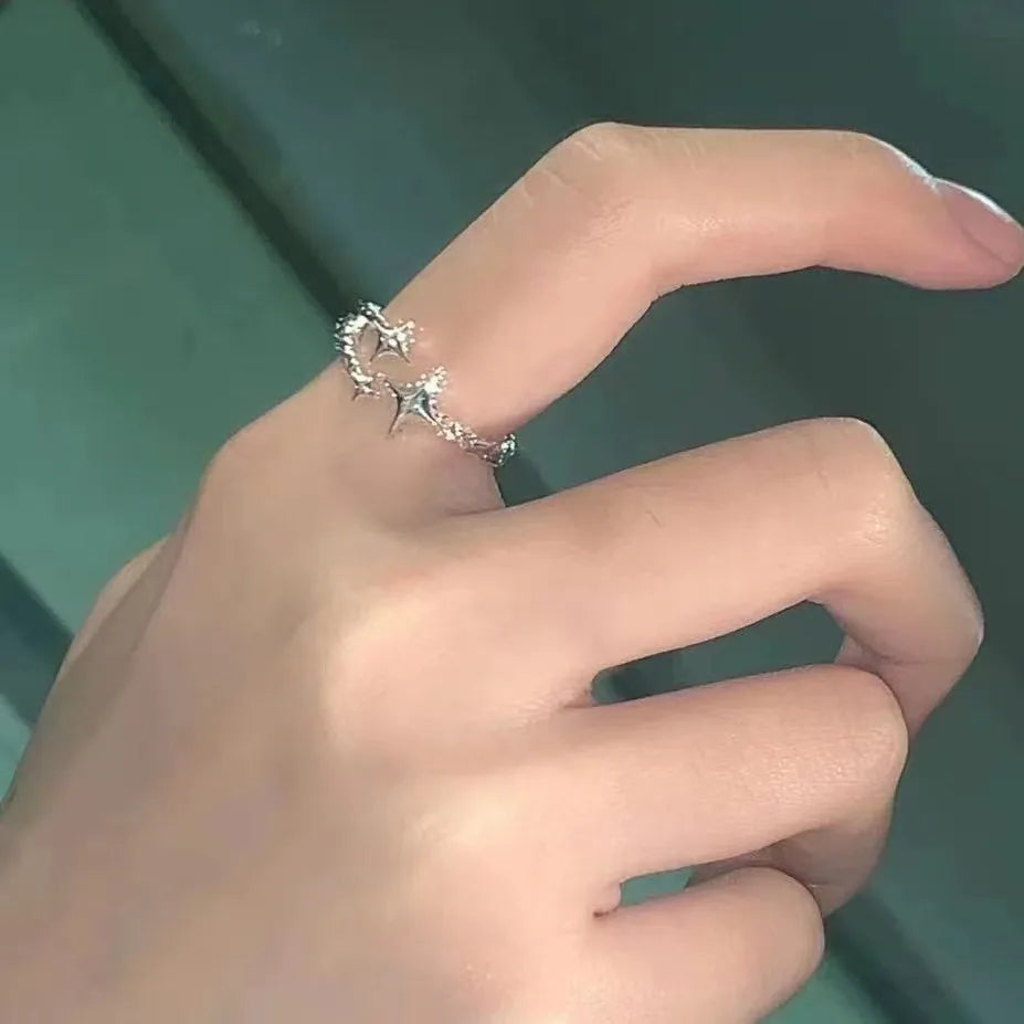 High-Grade Star Open Silver Ring – Elegant Minimalist Design