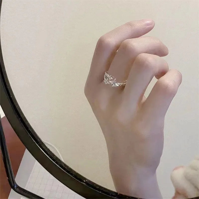 High-Grade Star Open Silver Ring – Elegant Minimalist Design