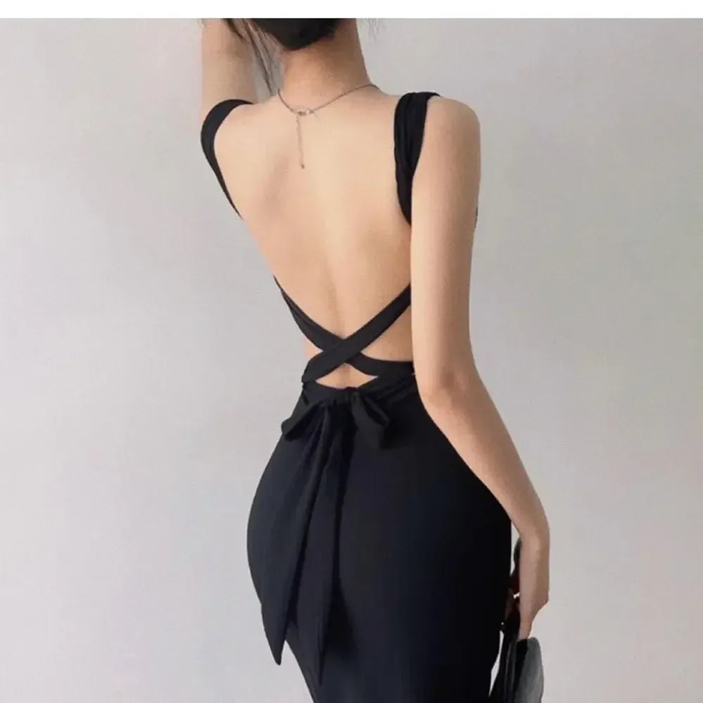 Women's Elegant Sleeveless Square Neck Bodycon Maxi Dress β Slim Fit Waist Cinching Long Dress
