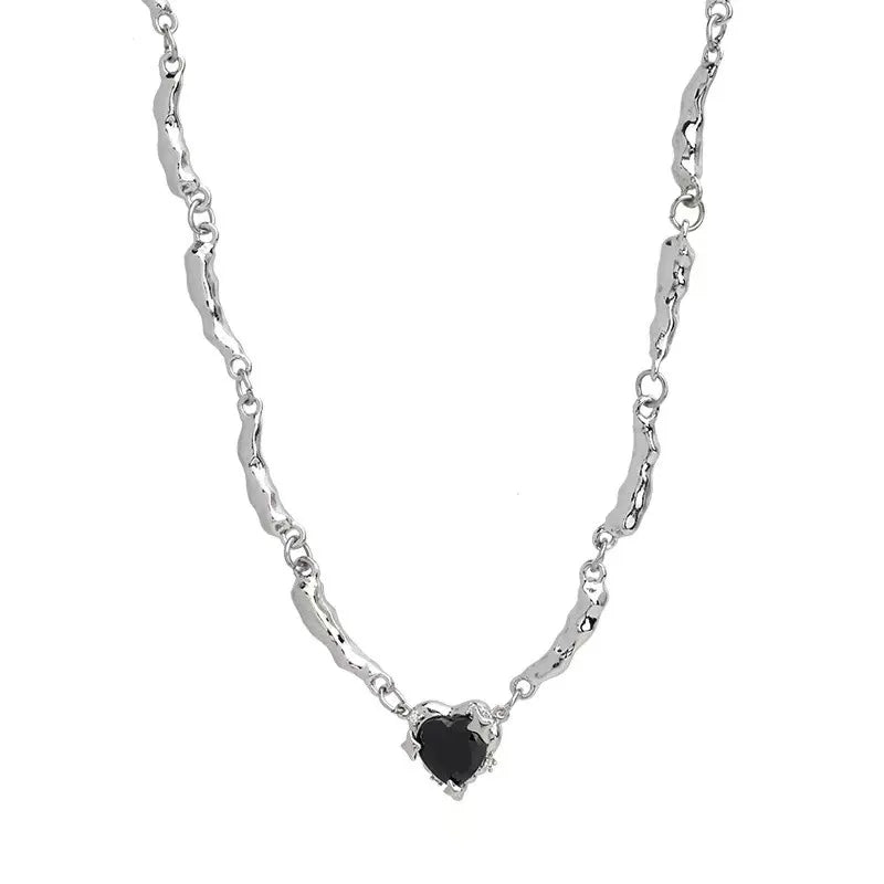 Love Black Zircon Pendant Necklace