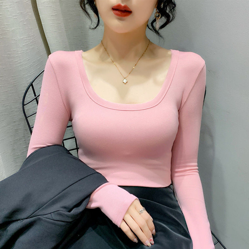 Women’s British Style Long Sleeve – Elegant Solid Color Shirt