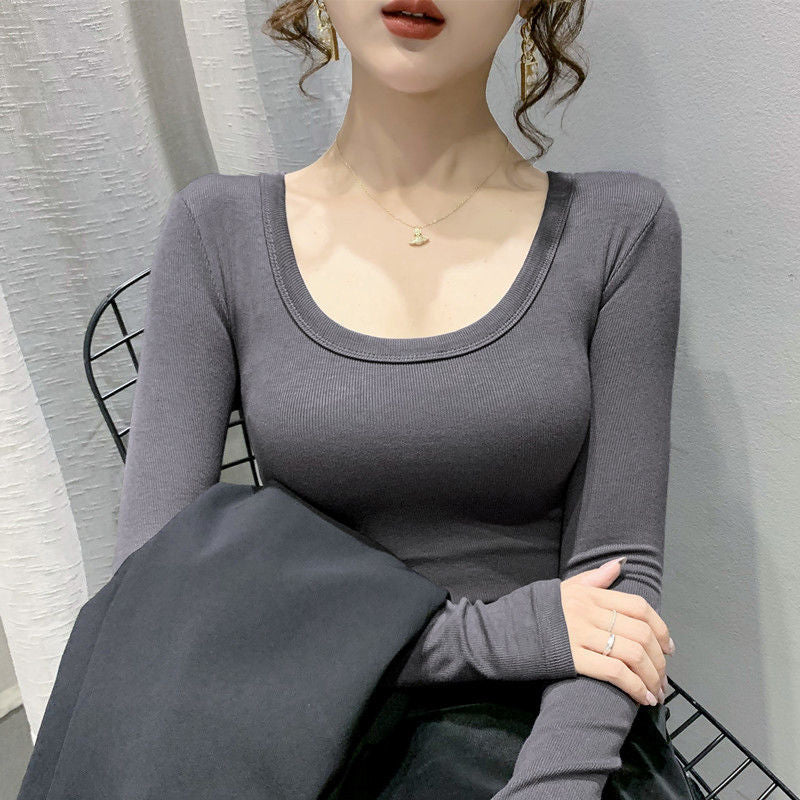 Women’s British Style Long Sleeve – Elegant Solid Color Shirt
