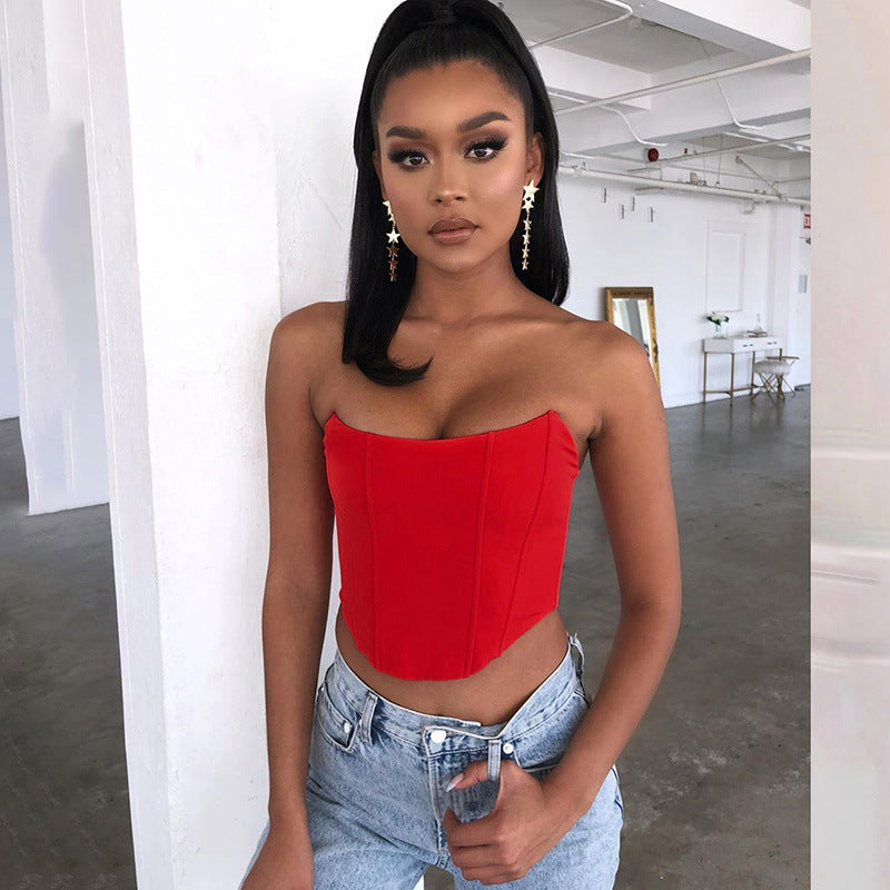 Women’s Fashion Backless Tank Top – Solid Color Sleeveless Camisole