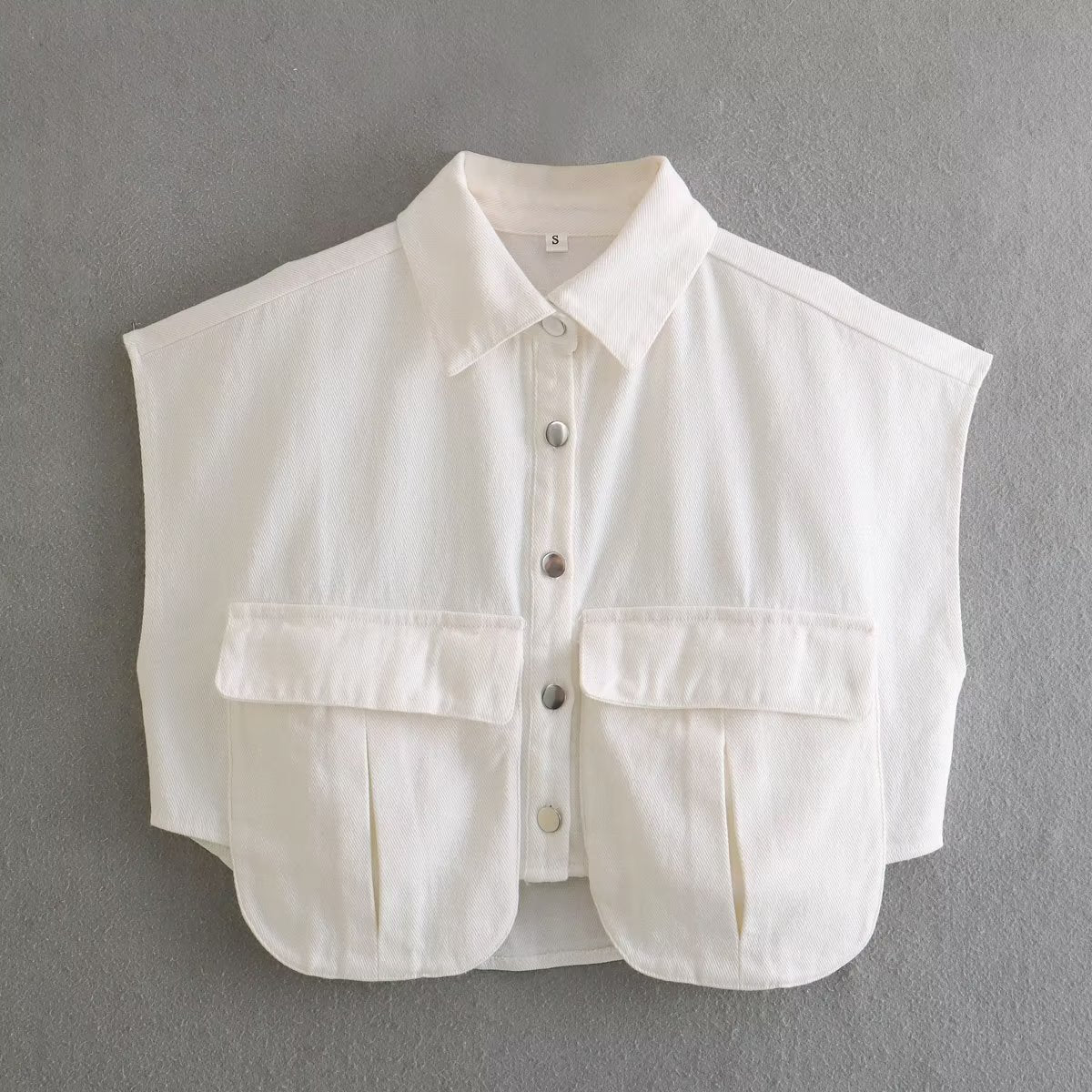 Women’s Casual Sleeveless Blouse – Solid Color Top with Front Pocket