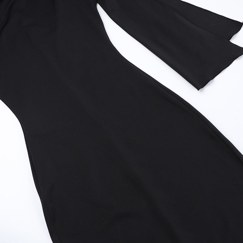 Women's Sexy Solid Color Sheath Dress – Oblique Collar, Sleeveless, Ribbon Detail, Party & Date Night Dress