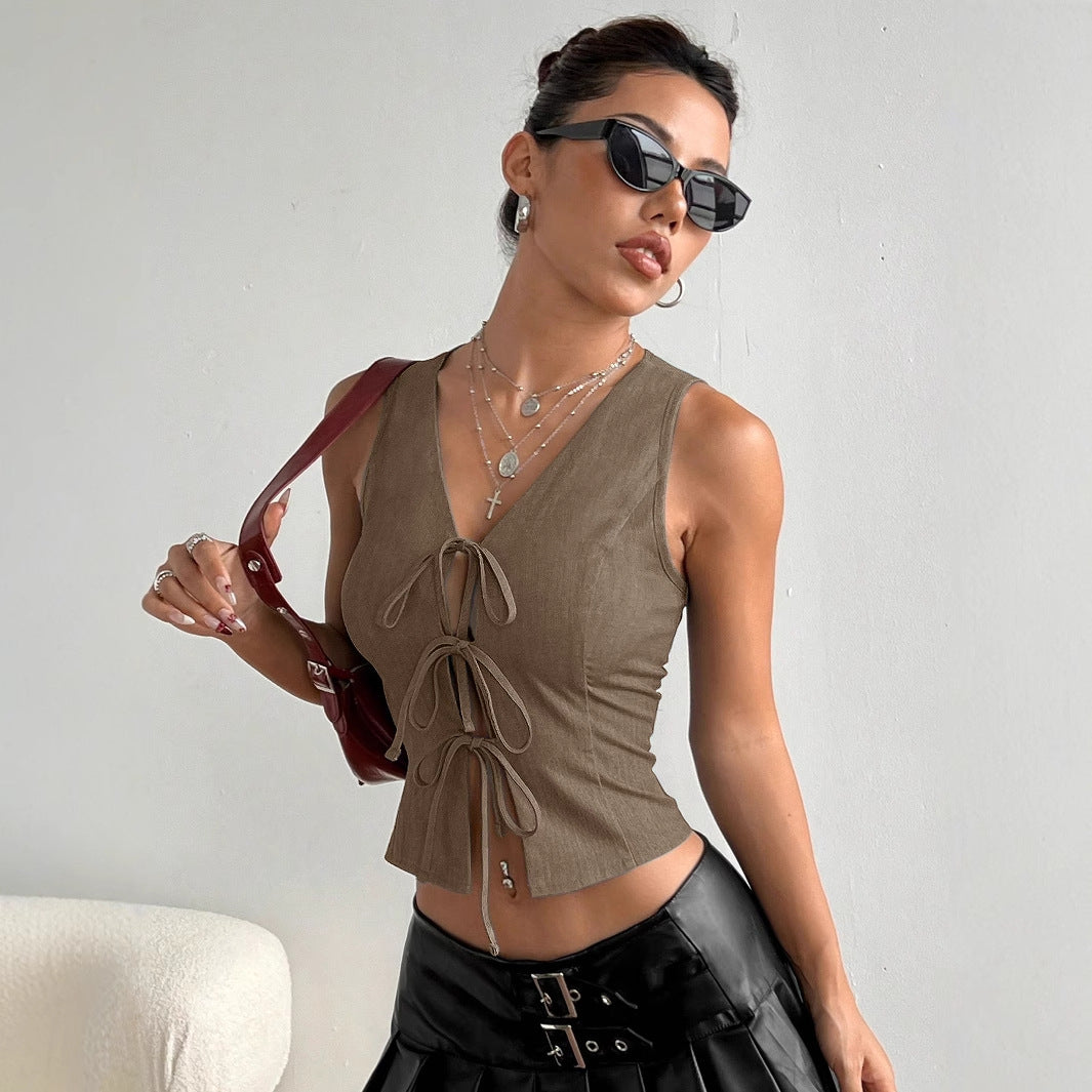 Women’s Sexy Streetwear Tank Top – Solid Color Sleeveless Fashion Camisole