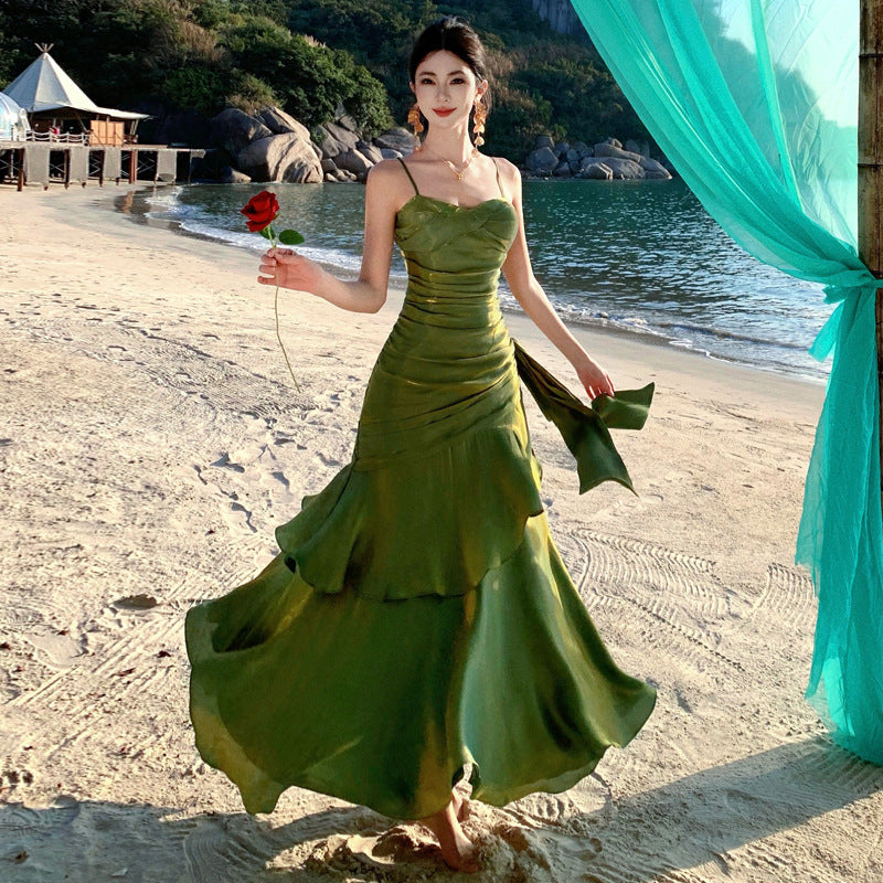 Women's Elegant Solid Color Party Dress – Strapless, Sleeveless, Streetwear Style Evening & Cocktail Dress
