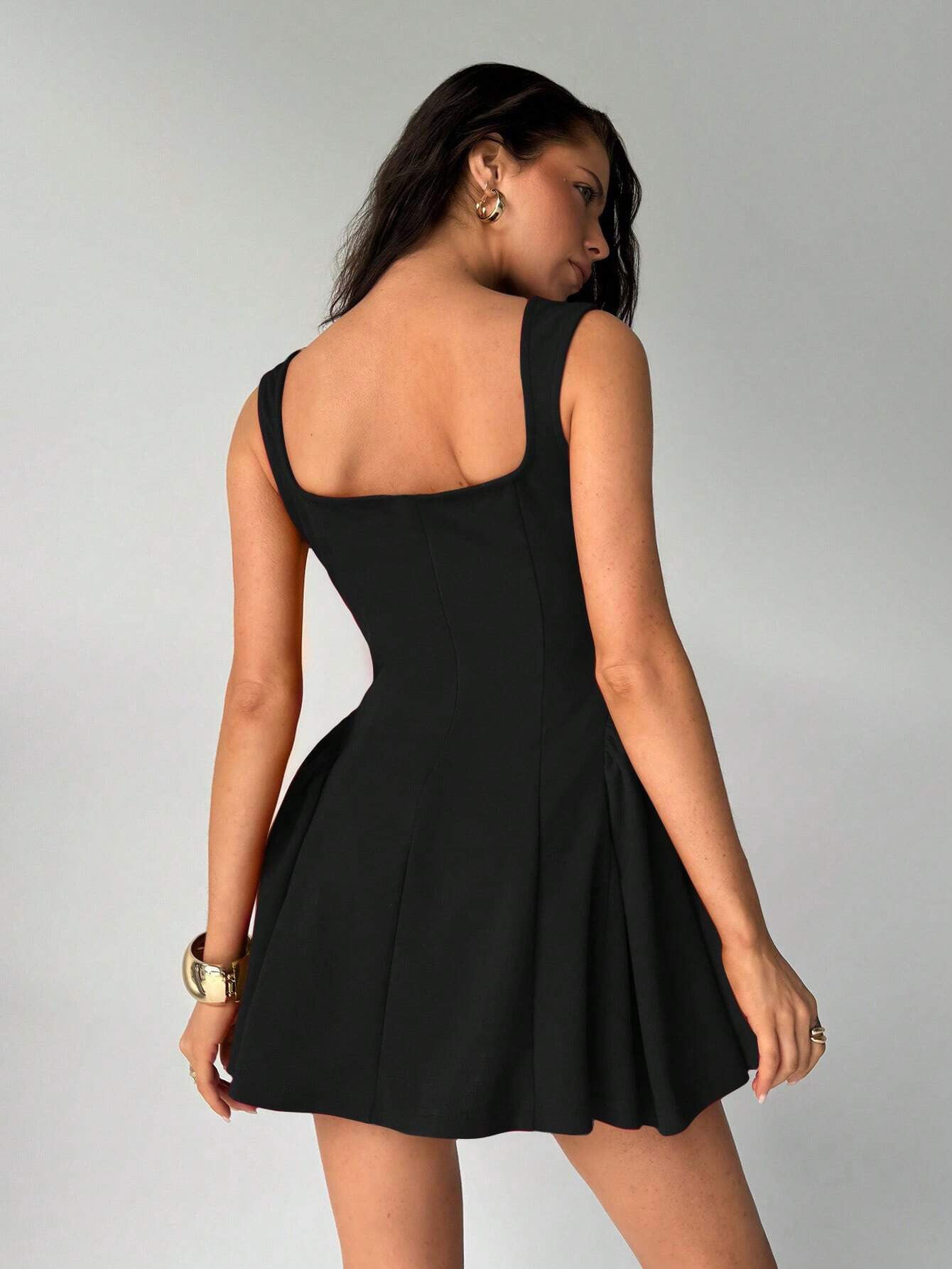 Women's Spring And Summer New Sexy Elegant Dress Square Collar Sleeveless Sling Slim-fit Skirt