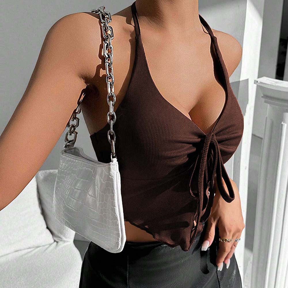 Girls Autumn Winter Backless Vest – Stylish Short Top