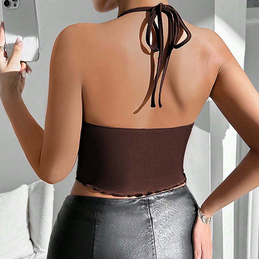 Girls Autumn Winter Backless Vest – Stylish Short Top