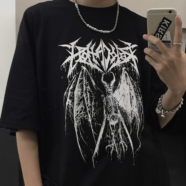 Shopee Wish Gothic Style Female T-shirt Punk Street Bad Girl T-shirts