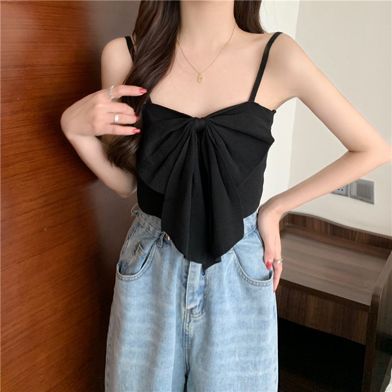 Women's Sexy Butterfly Knot Knitted Vest – Summer Sleeveless Trendy Top