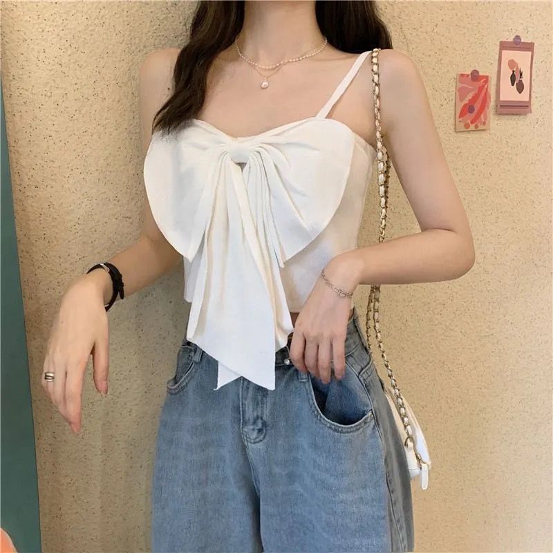 Women's Sexy Butterfly Knot Knitted Vest – Summer Sleeveless Trendy Top