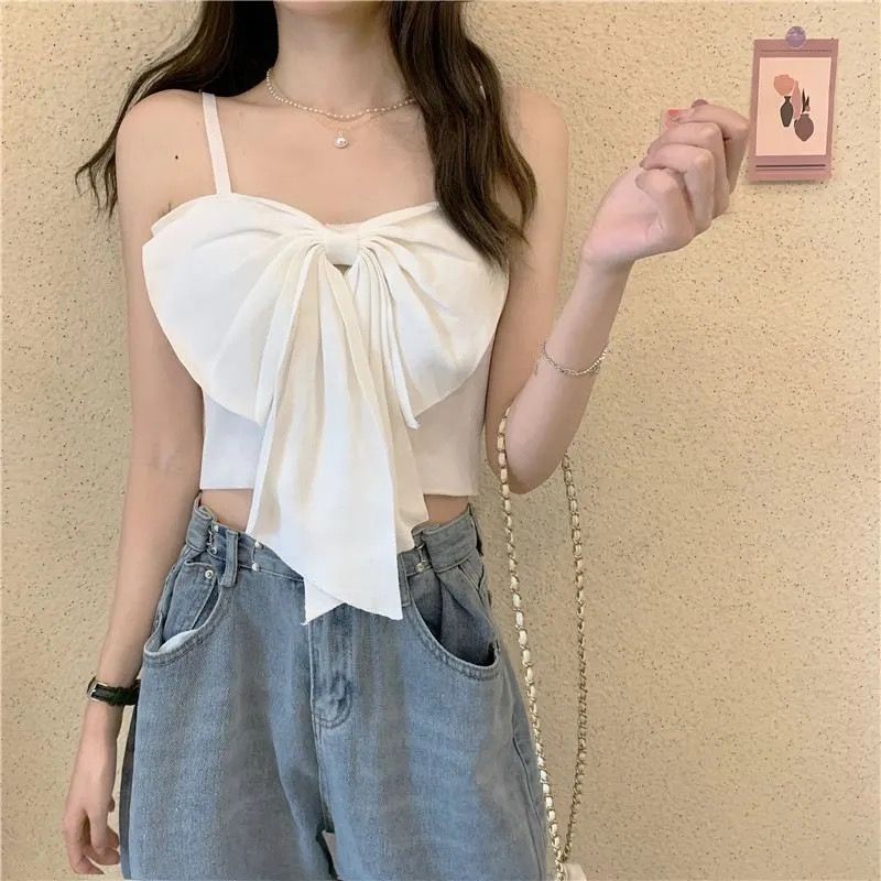 Women's Sexy Butterfly Knot Knitted Vest – Summer Sleeveless Trendy Top