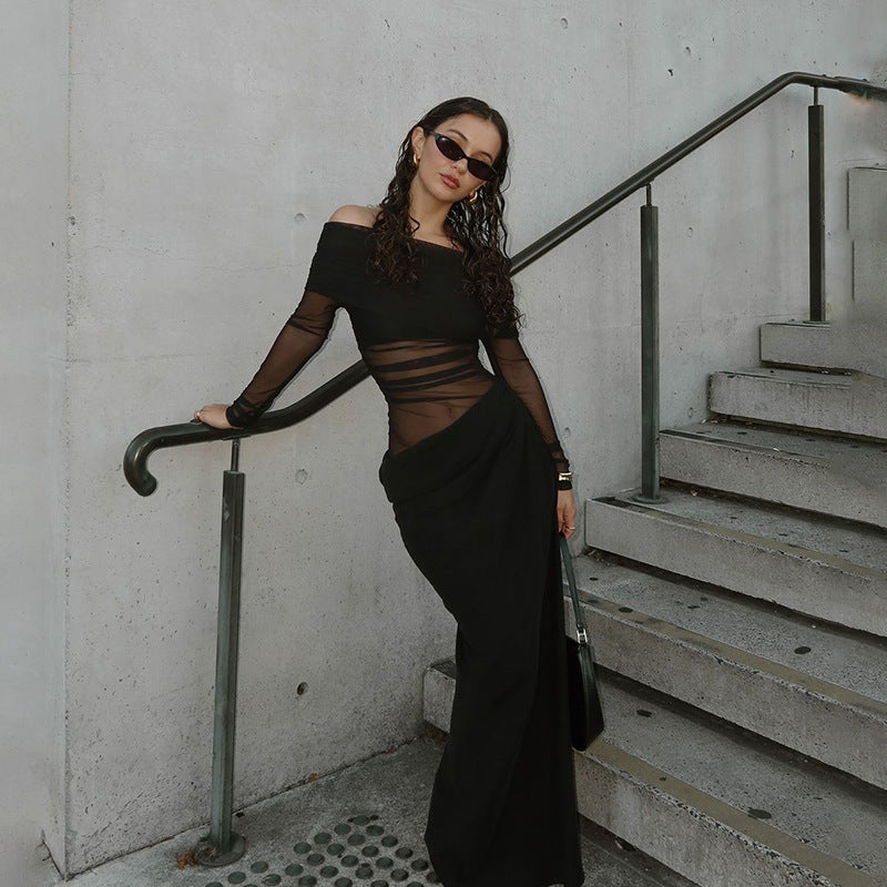 Women's Sexy Off Shoulder Mesh Evening Dresses – Sheer Party Wear Maxi & Bodycon Gowns