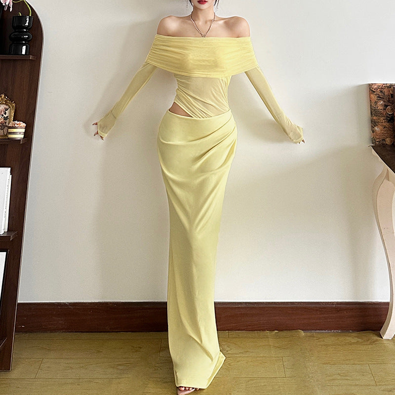 Women's Sexy Off Shoulder Mesh Evening Dresses – Sheer Party Wear Maxi & Bodycon Gowns