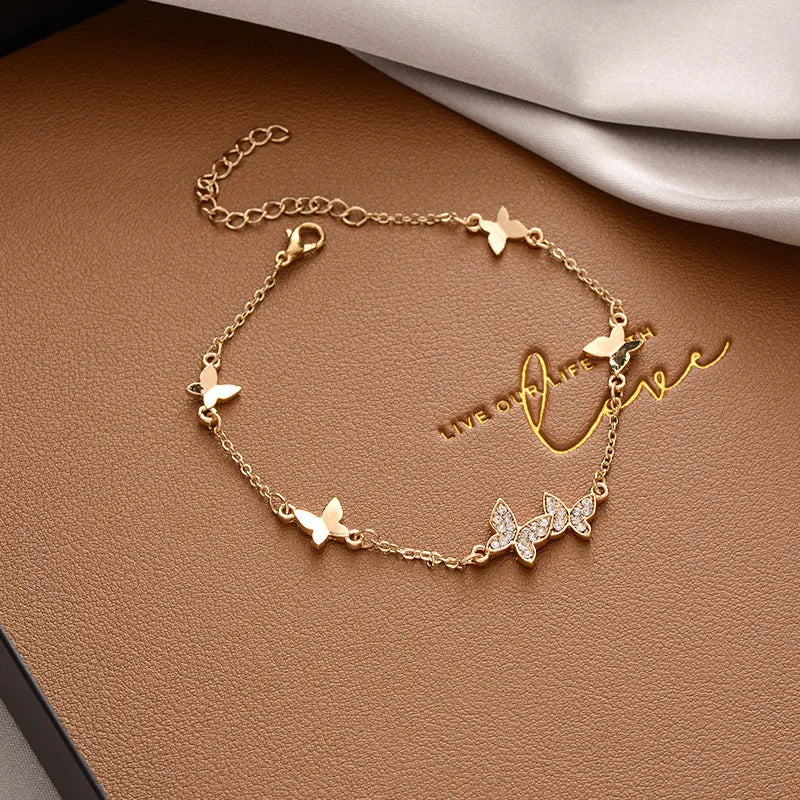 Crystal Flutter Butterfly Bracelet (Code: ZX#621)