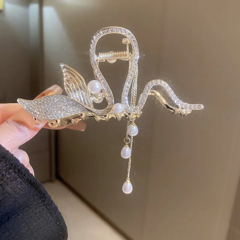 Golden Swan Pearl Clip (Code-ZX#465)