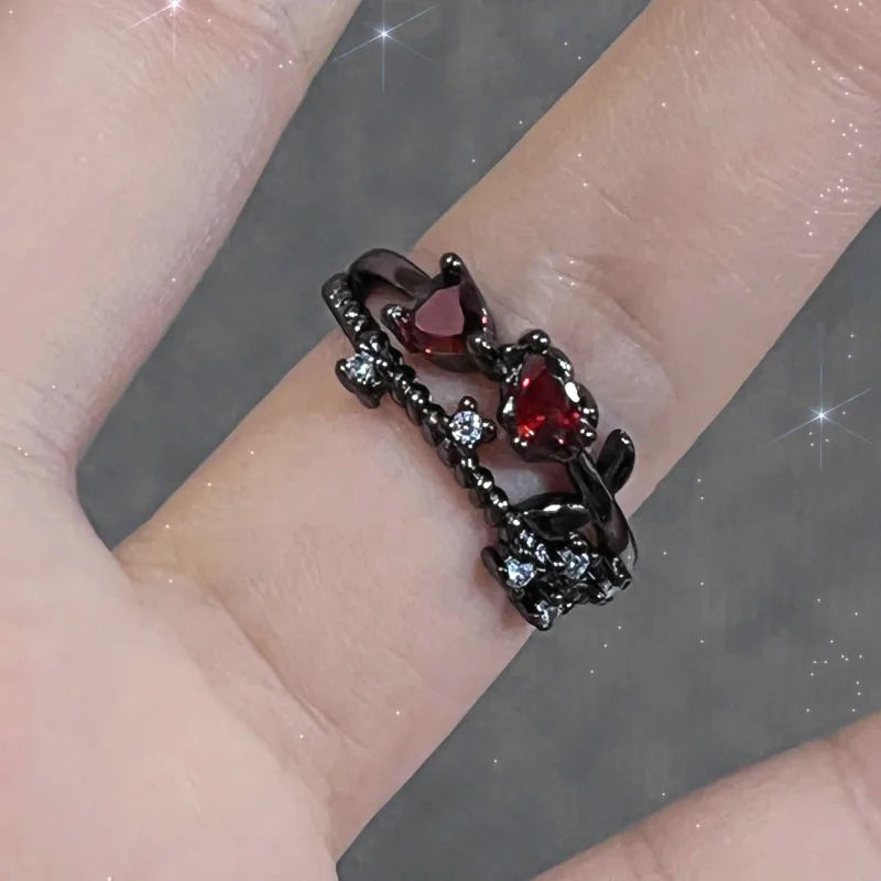 Sweet Cool Geometric Copper Gemstone Open Ring