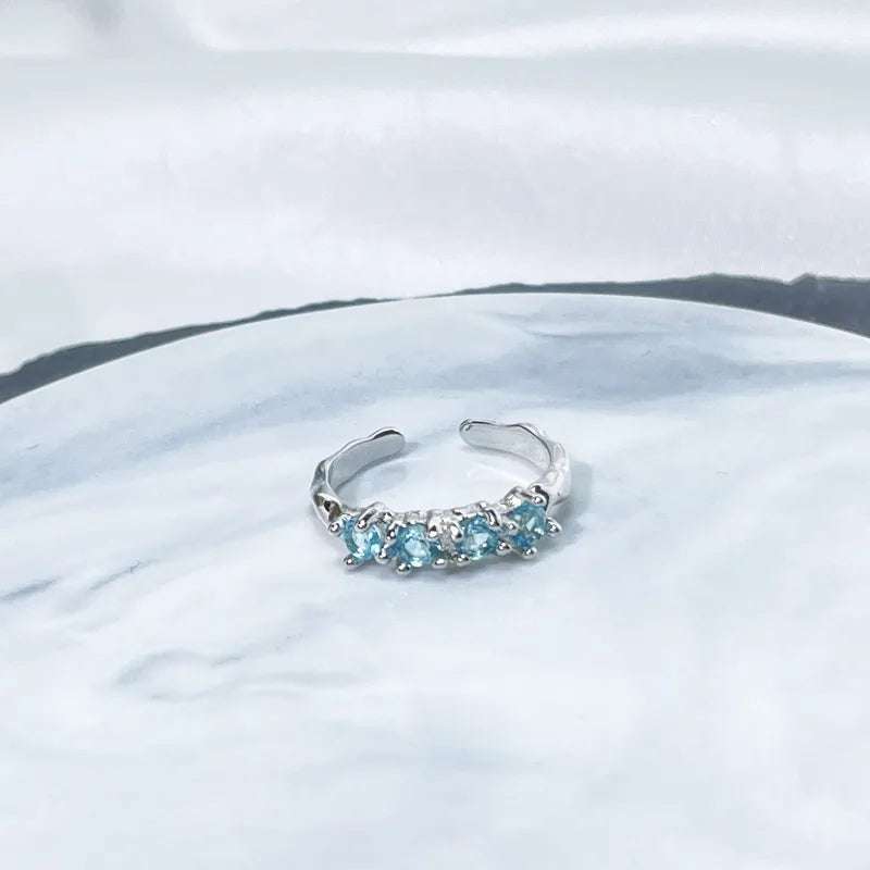 Ocean Dream Blue Sapphire Adjustable Ring