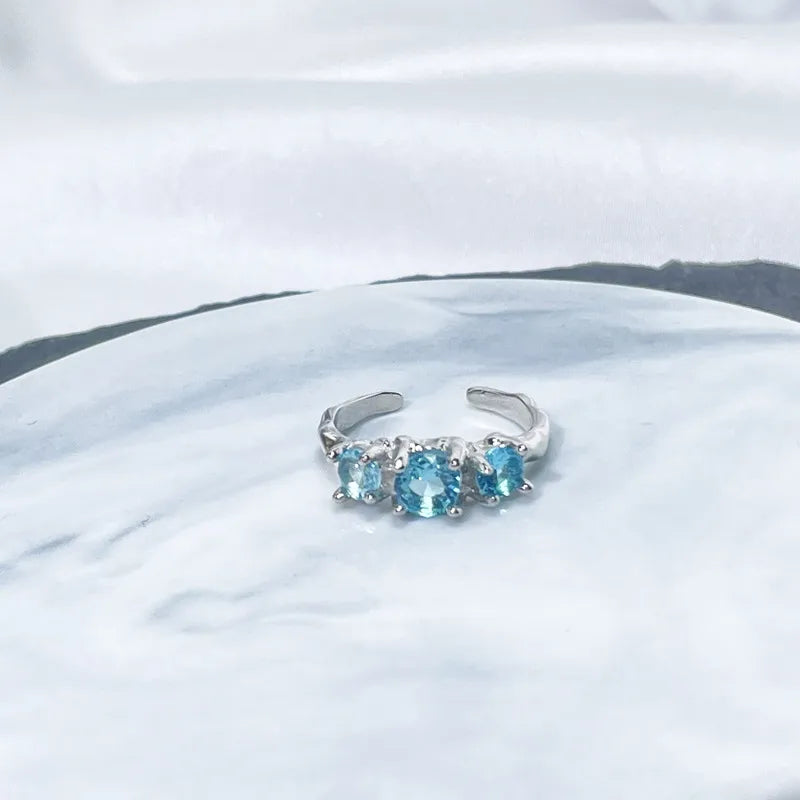 Ocean Dream Blue Sapphire Adjustable Ring