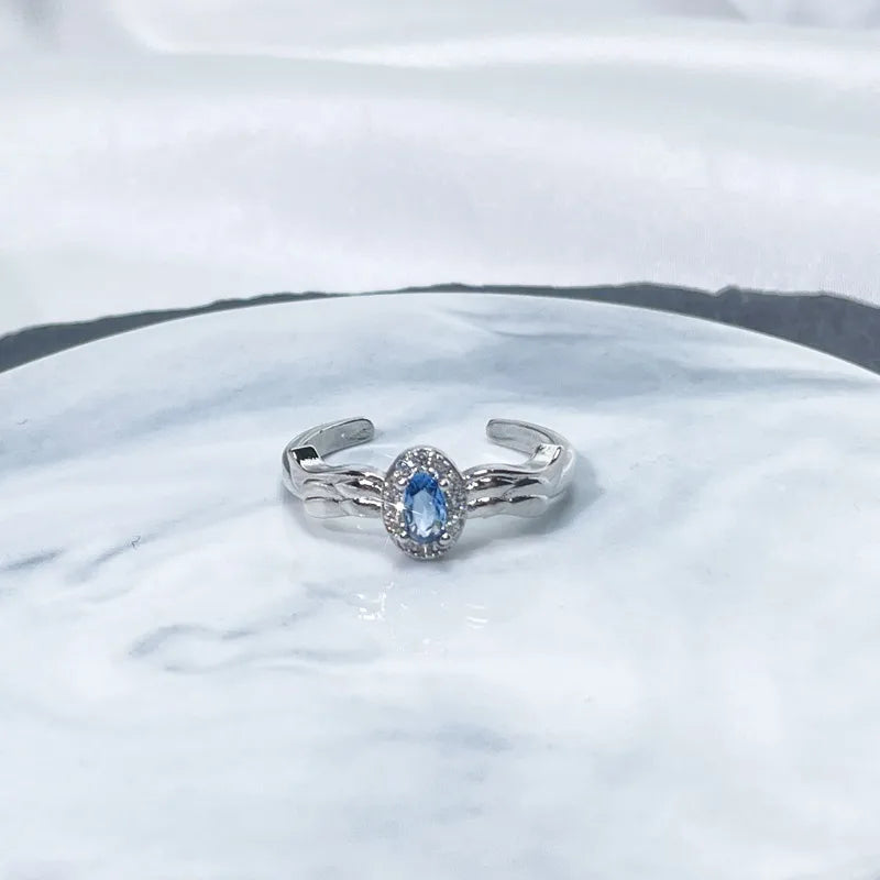 Ocean Dream Blue Sapphire Adjustable Ring