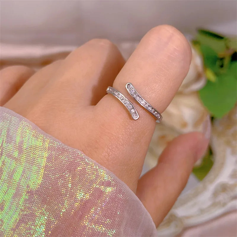 Elegant Heart, Bow & Flower Rings – Adjustable Open Zircon Jewelry