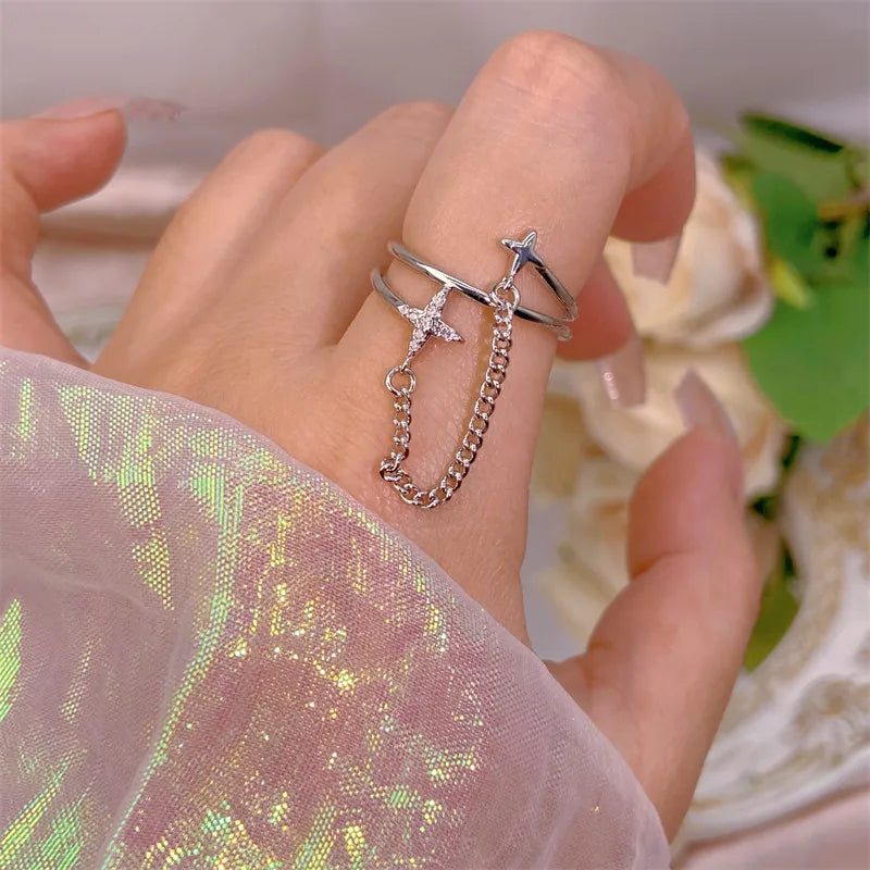 Elegant Heart, Bow & Flower Rings – Adjustable Open Zircon Jewelry