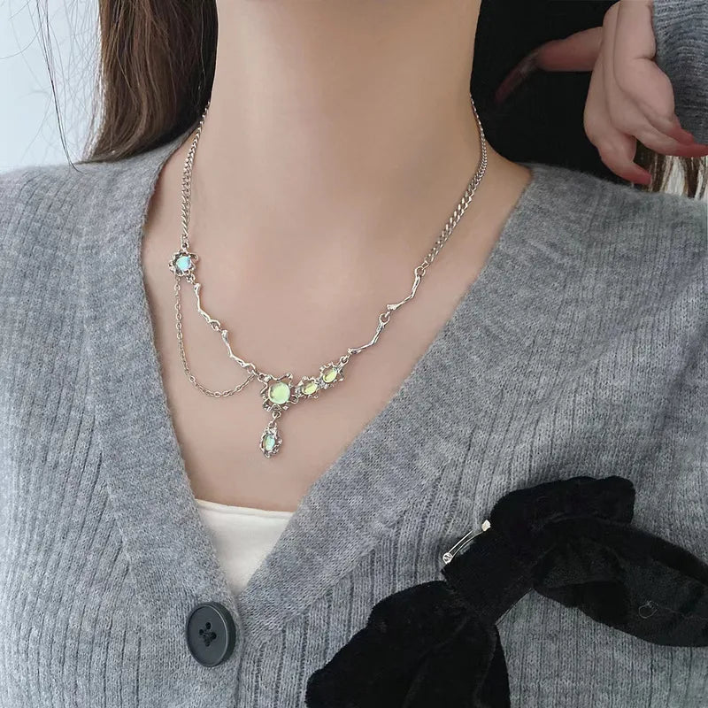 Mystic Aurora Gem Necklace (Code-ZX#581)