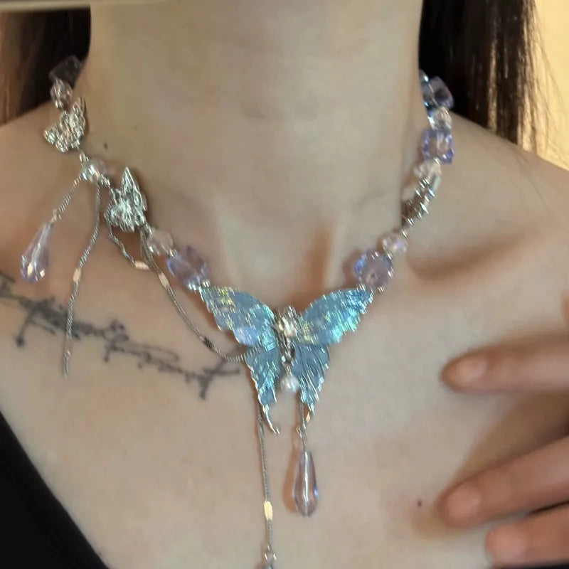 Blue Butterfly Necklace
